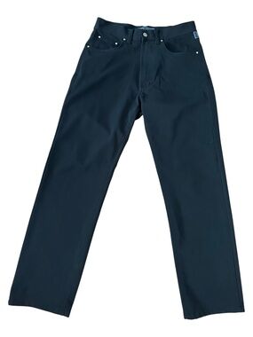 Vintage Versace Jeans Couture Black Straight Leg Trousers Medusa Hardware 28W